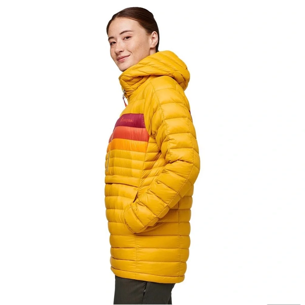 Cotopaxi Fuego Down Hooded Pullover, Amber Stripes, XS - Picture 3 of 15